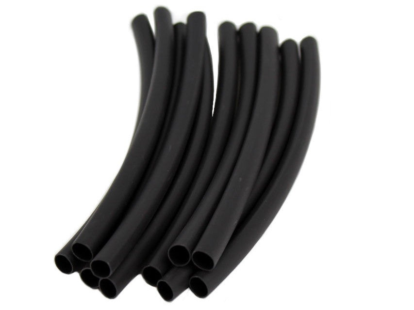 Heat Shrink Tubing 6" x 1/4" 10pk. with glue Black Global Tone