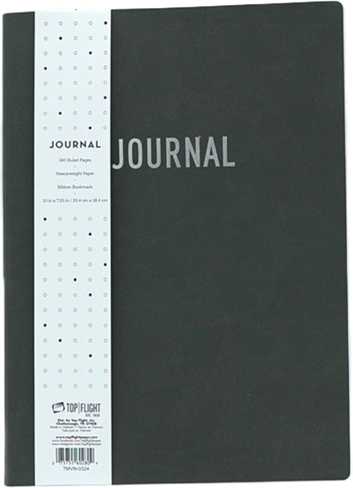Journal 18,4 x 25,4 cm 160 pages lignées Gris Top Flight