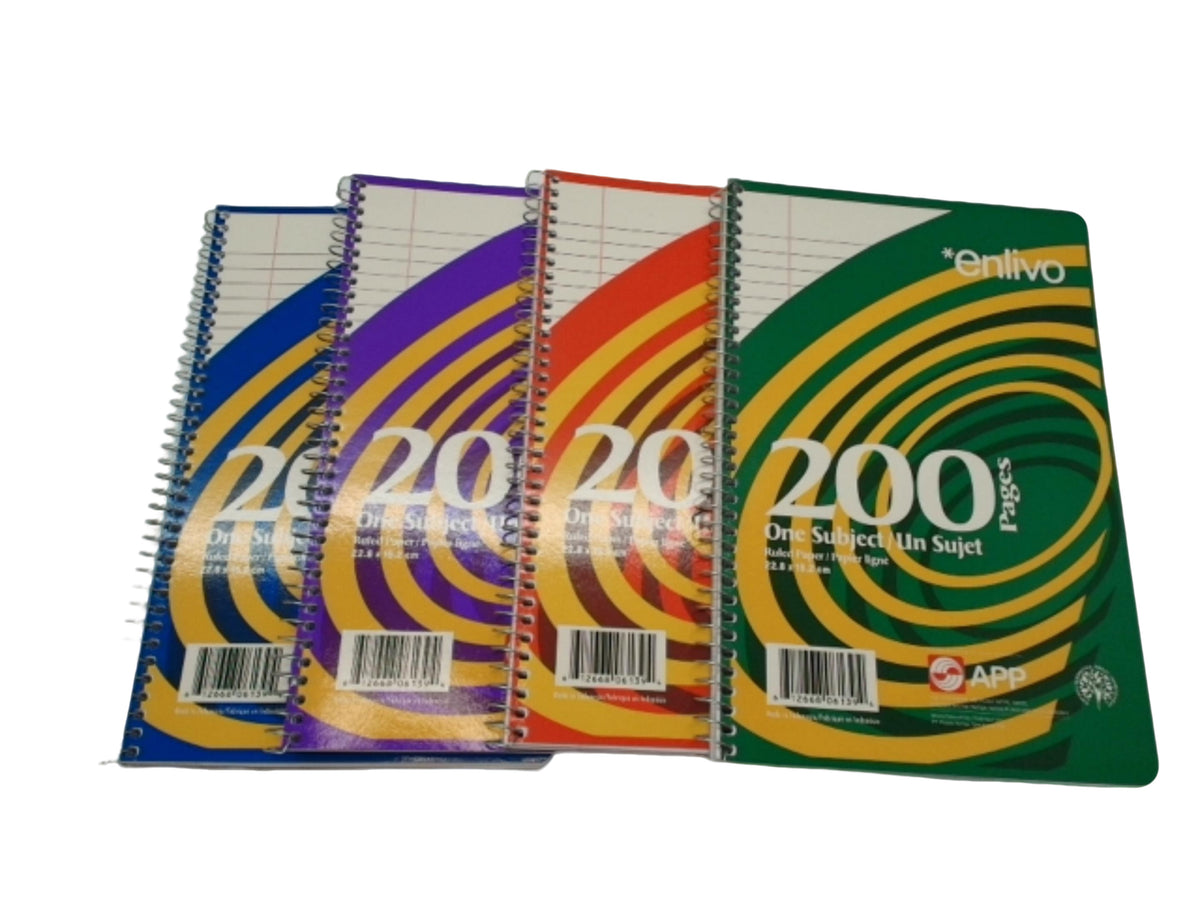 1 Subject Coiled Notebook 200 Pages 6" x 9.25"