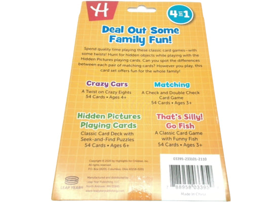 4 In 1 Card Game Fun Pack Highlights - Additional View