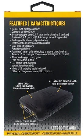 Power Pack 10,000mAh 3.4A Dual Back-lit USB Ports Cat - Additional View