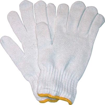 Gloves knitted cotton yellow M