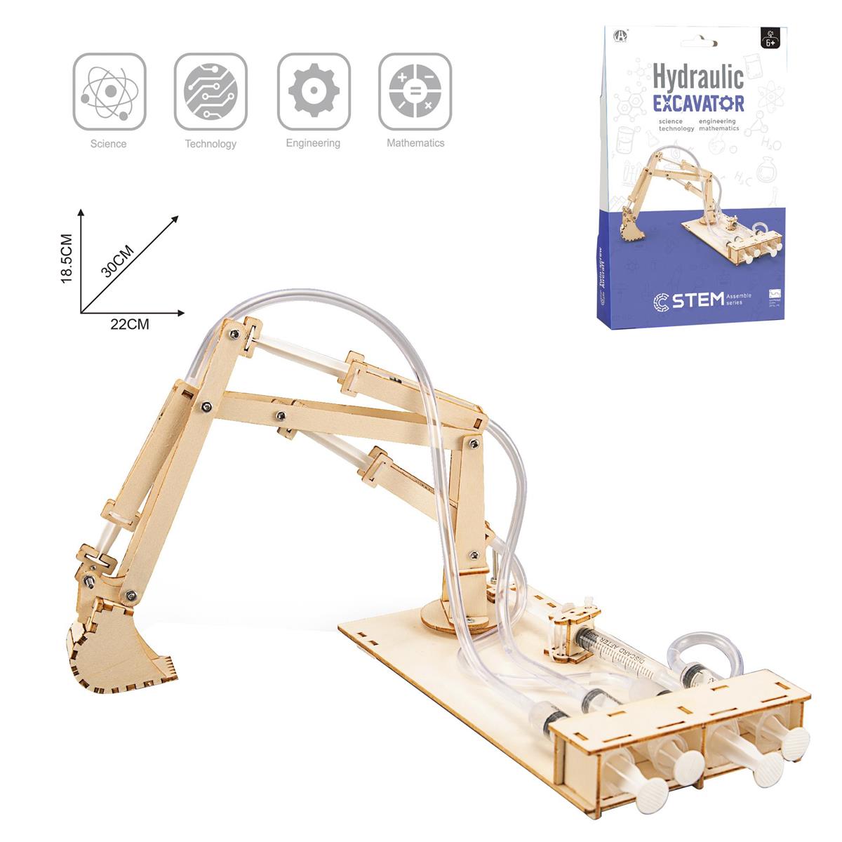 Jouet scientifique, pelle hydraulique en bois, cbx