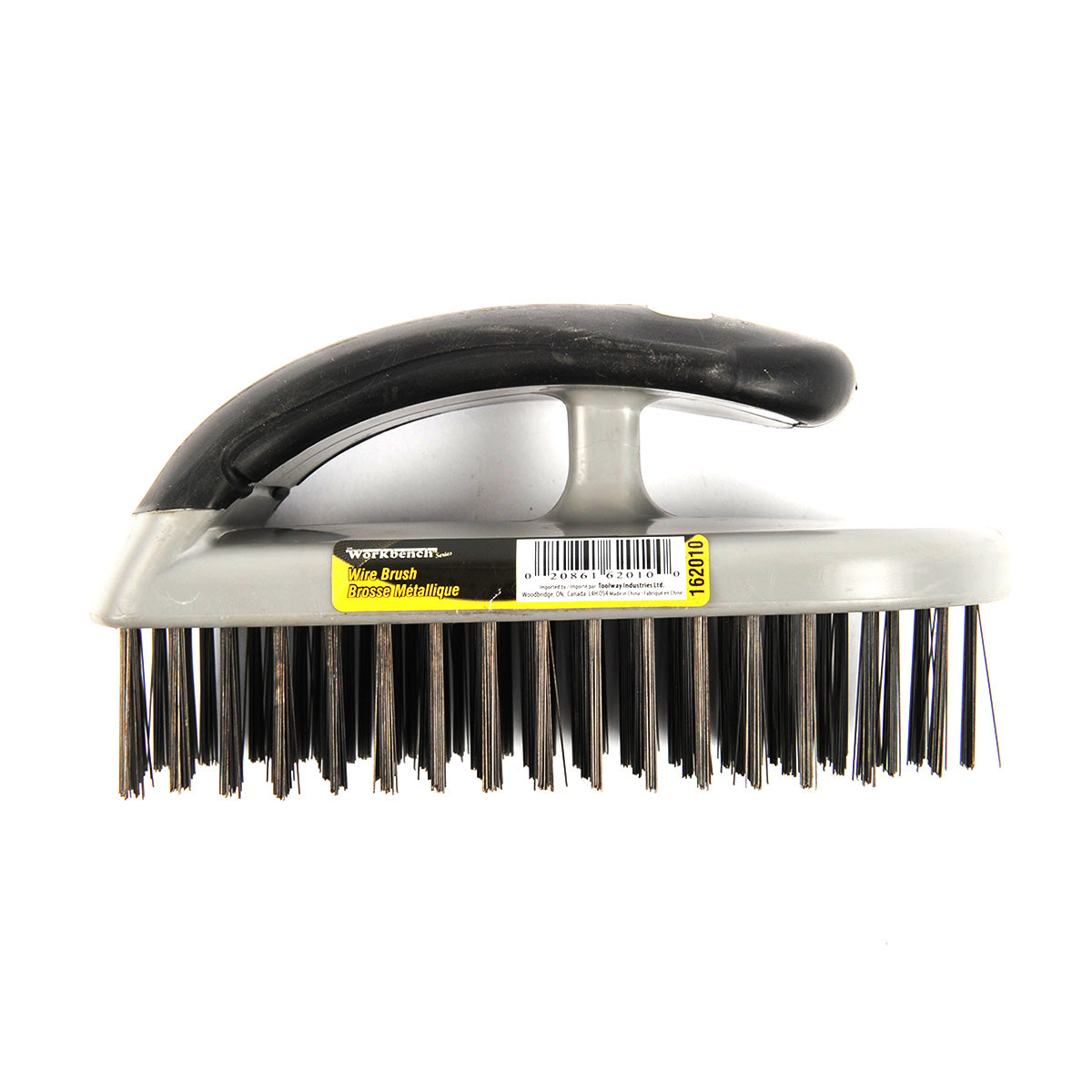 Brosse métallique en acier au carbone, 5x18 rangées, manche en caoutchouc