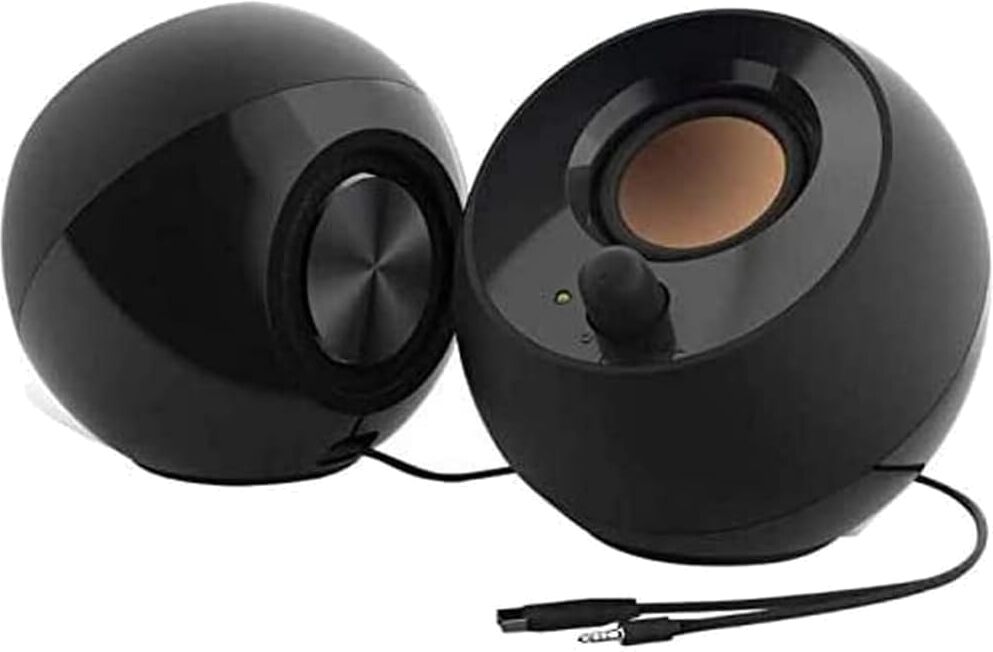 Pebble Modern 2.0 USB Desktop Speakers 4.4W Black 3.5mm To USB Creative