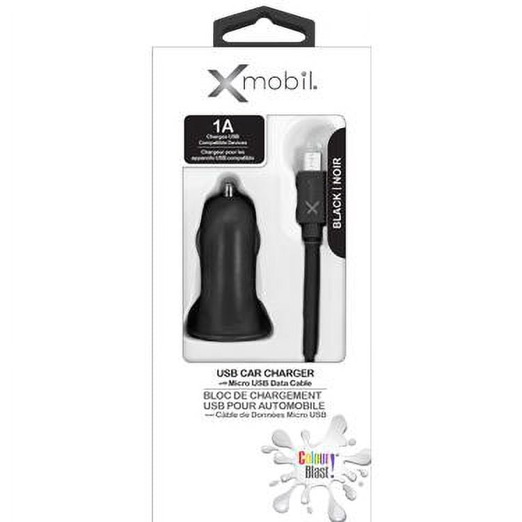 USB Car Charger Micro USB 3' Black Xmobil - Additional View