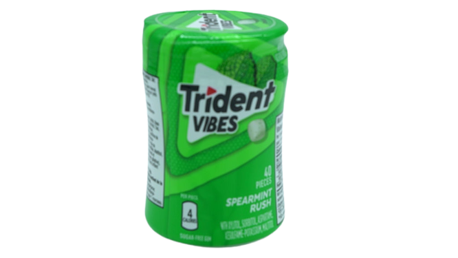 Trident vibes gum sour patch kids 40pk spearmint rush