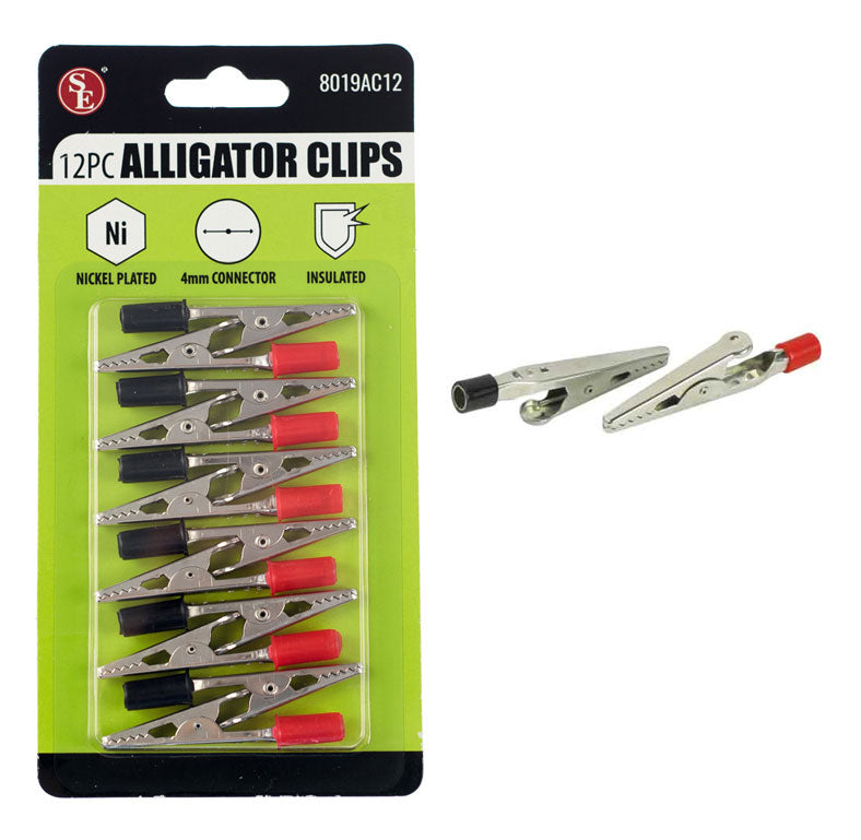Alligator Clips 2" 12pk. Insulated Grip