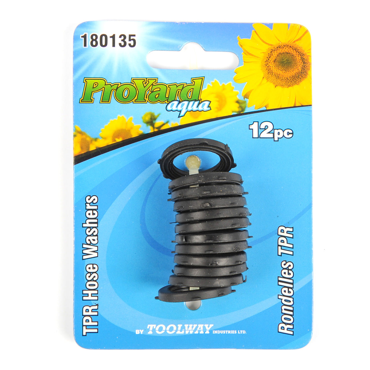 Rondelles de buse d'arrosage TPR noires, paquet de 12