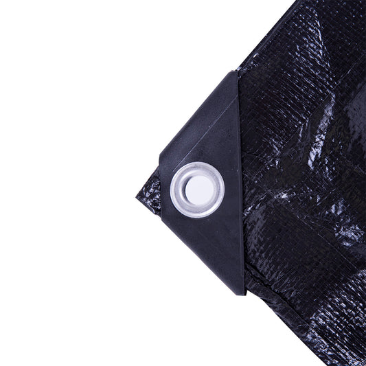 Tarp 15' x 20' foot HD Black 130GSM 8 Mill 12' x 12' weave - Additional View