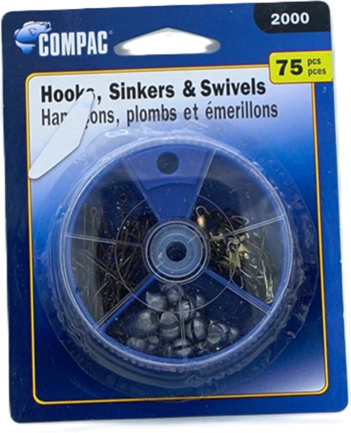 Hooks, sinkers, sinker assortment 75 pcs