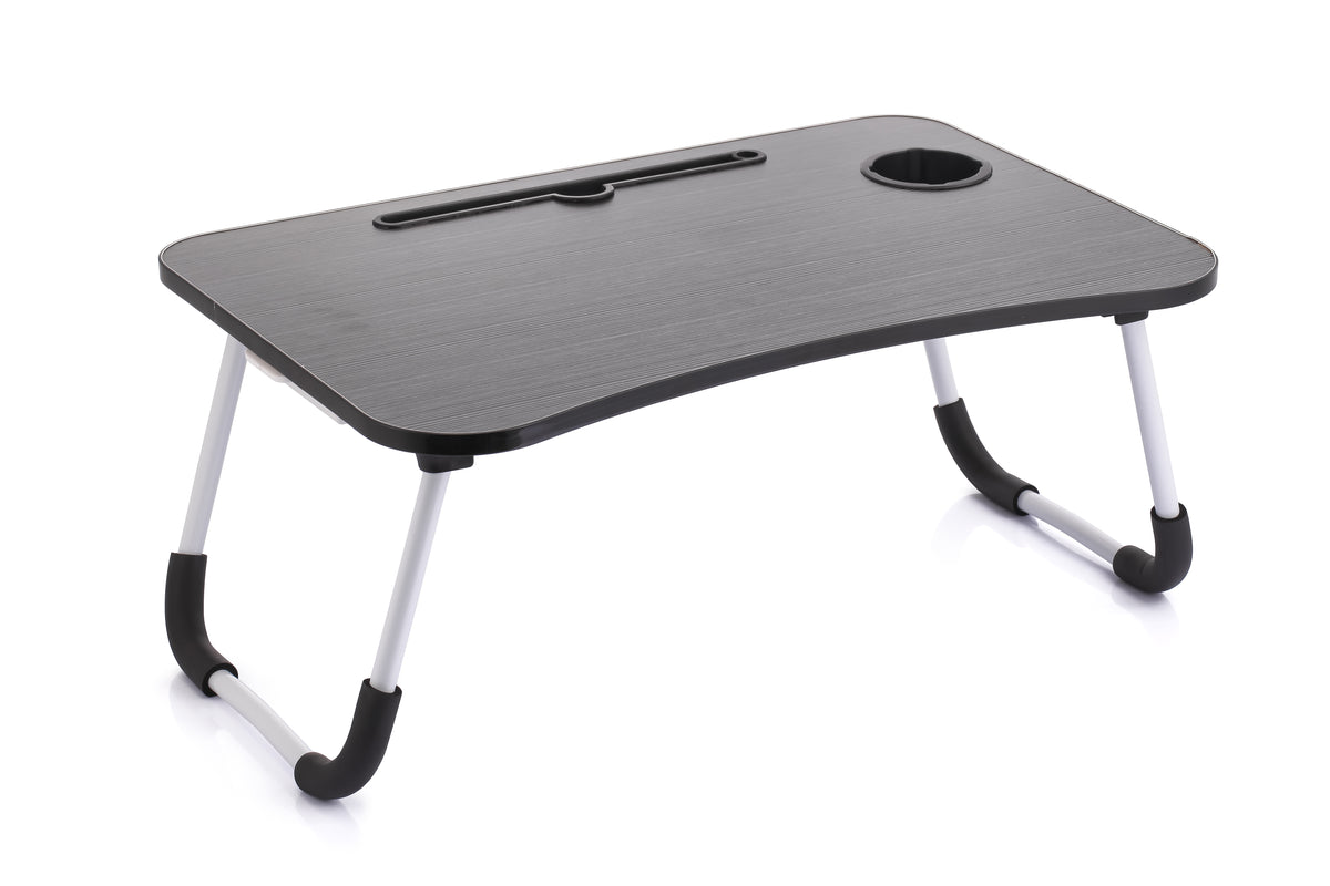Plateau de lit pliant noir en MDF - 60 x 40 x 26 cm