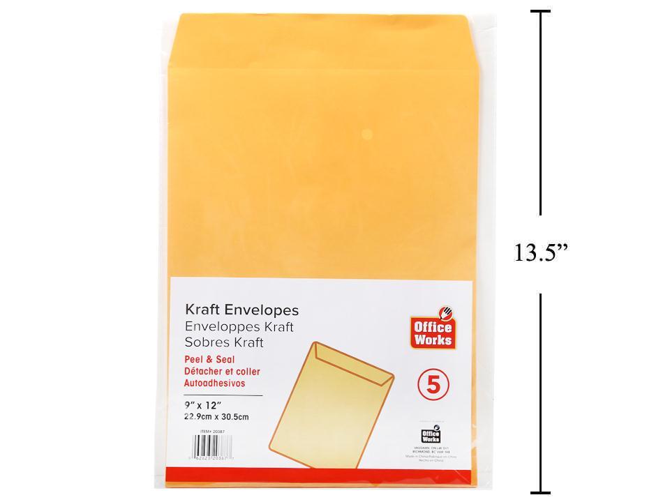 Enveloppes 22,9x30,5cm avec bande adhésive pelable - fournitures de bureau