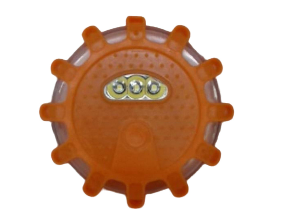 Balise LED d'urgence orange magnétique 15 LED ronde 10 cm