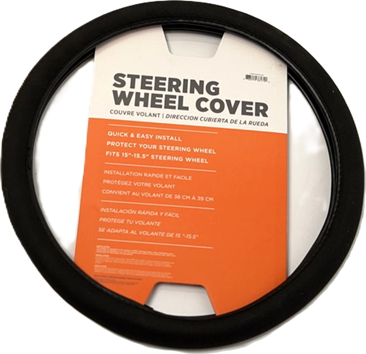 Steering Wheel Cover Black Fits 15" - 15.5" Steering Wheels Rangewest