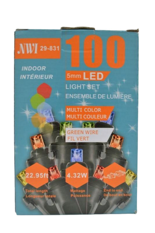 Led Light 100lt Indoor Multi Color Bulb 22.95 Ft Long