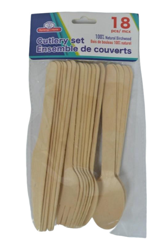 Wooden Cutlery Set 18pcs