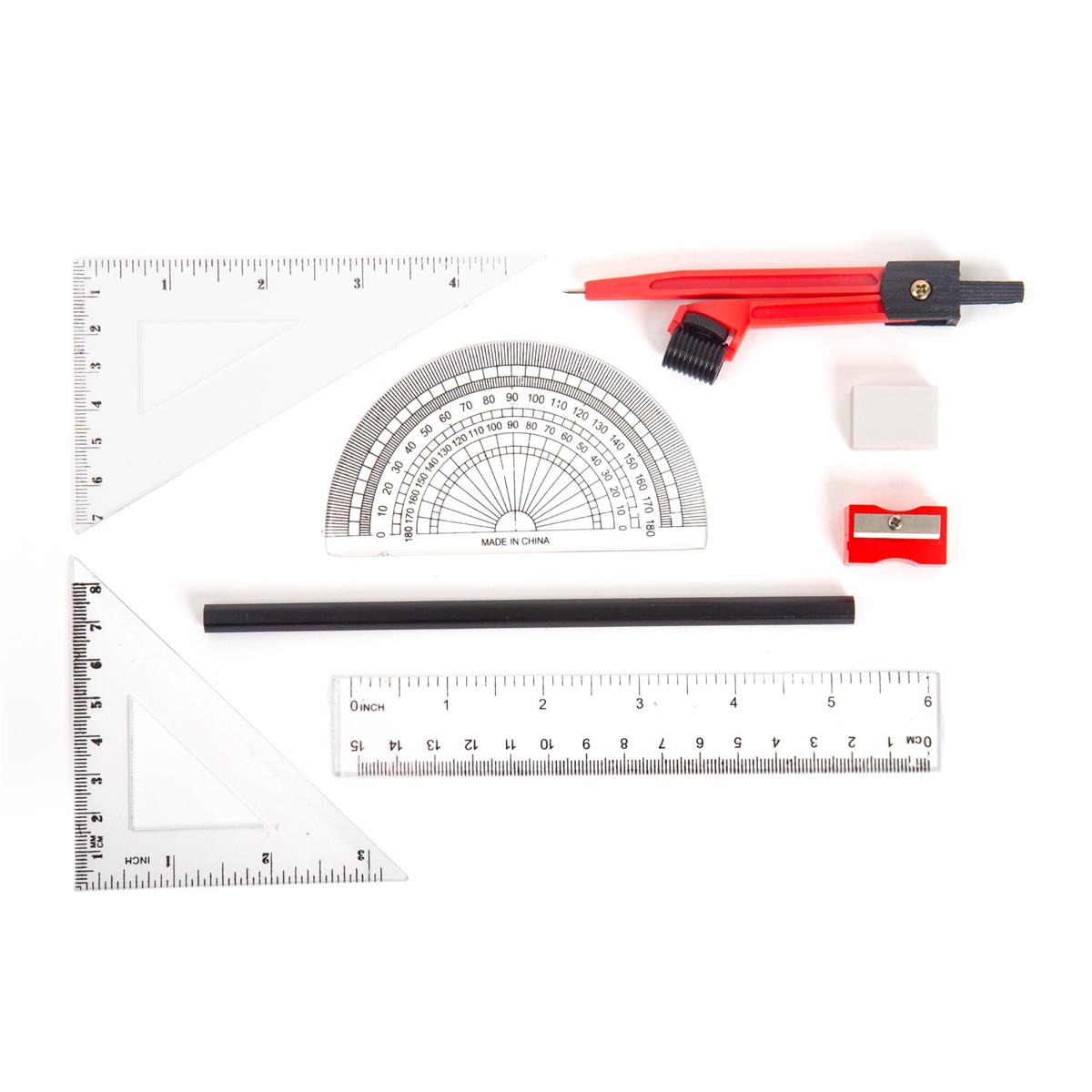 Math Set 8-pc Plastic Desk Tech - Additional View
