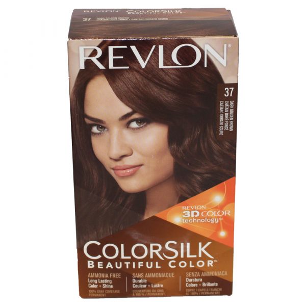 Coloration Cheveux Colorsilk #37 Châtain Foncé Doré Revlon