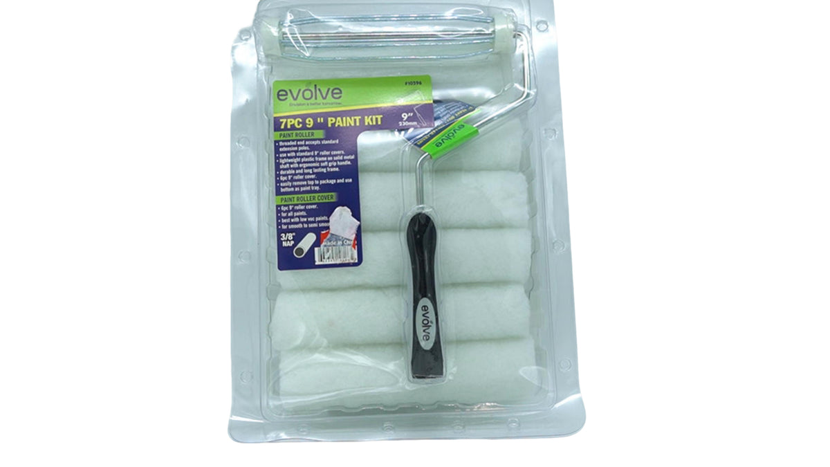 7pc. 9" Paint Kit Roller & 6 Roller Covers Evolve