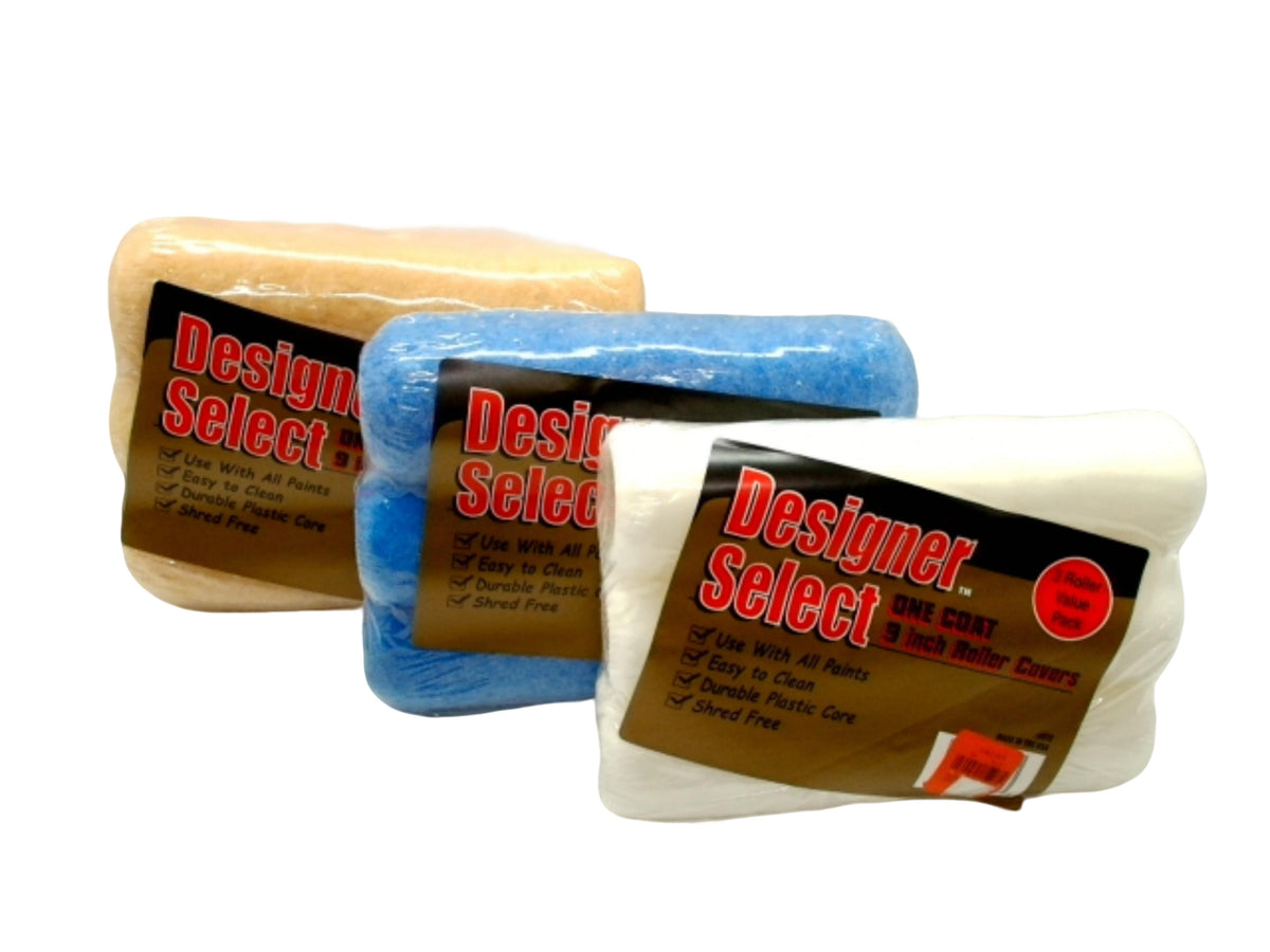 9" Roller Covers 3pk. Designer Select Assorted