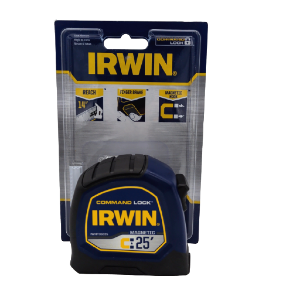 Tape Measure 25' Magnetic Command Lock Irwin