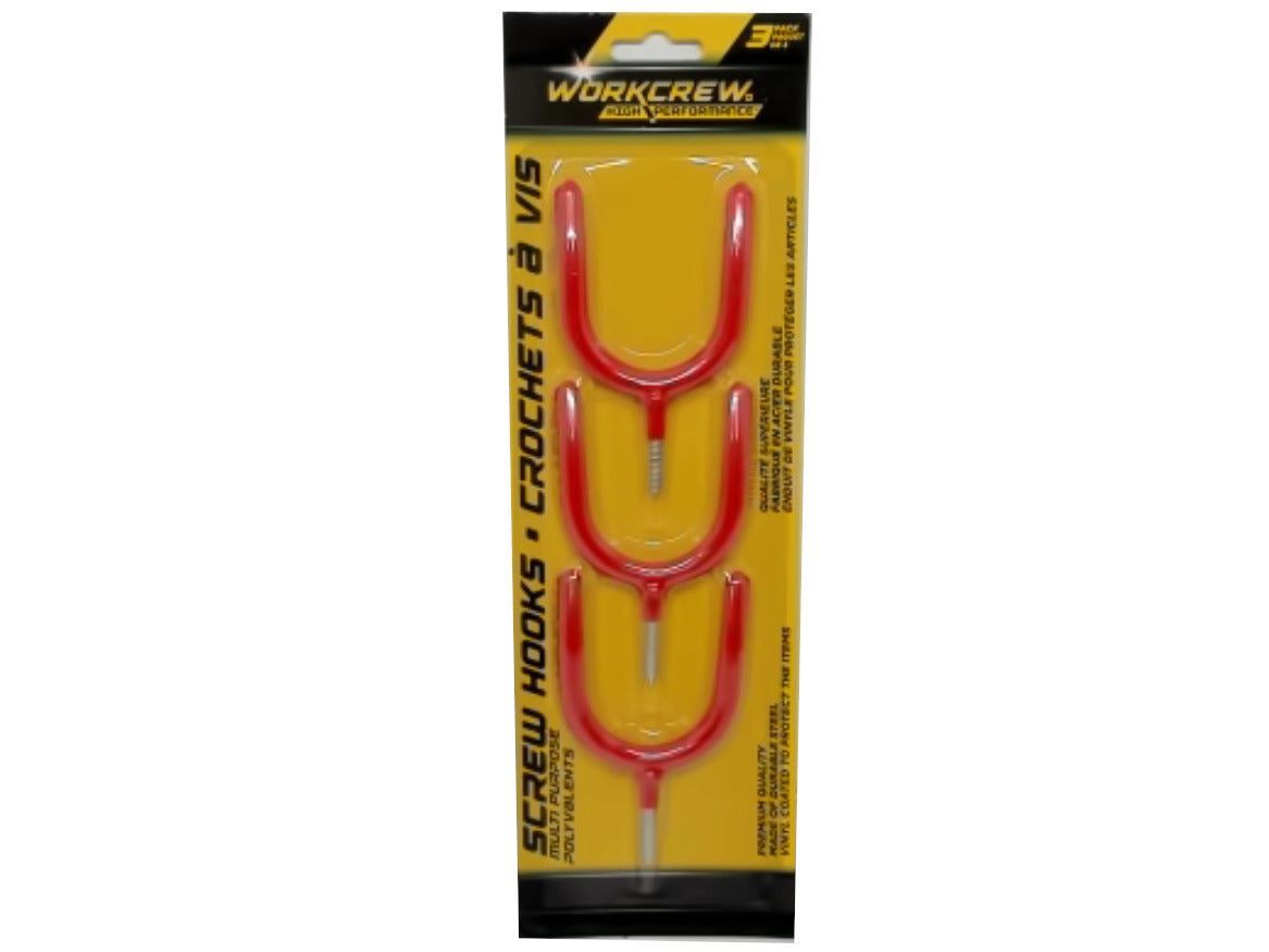 Crochets à visser multi-usages, lot de 3. Workcrew