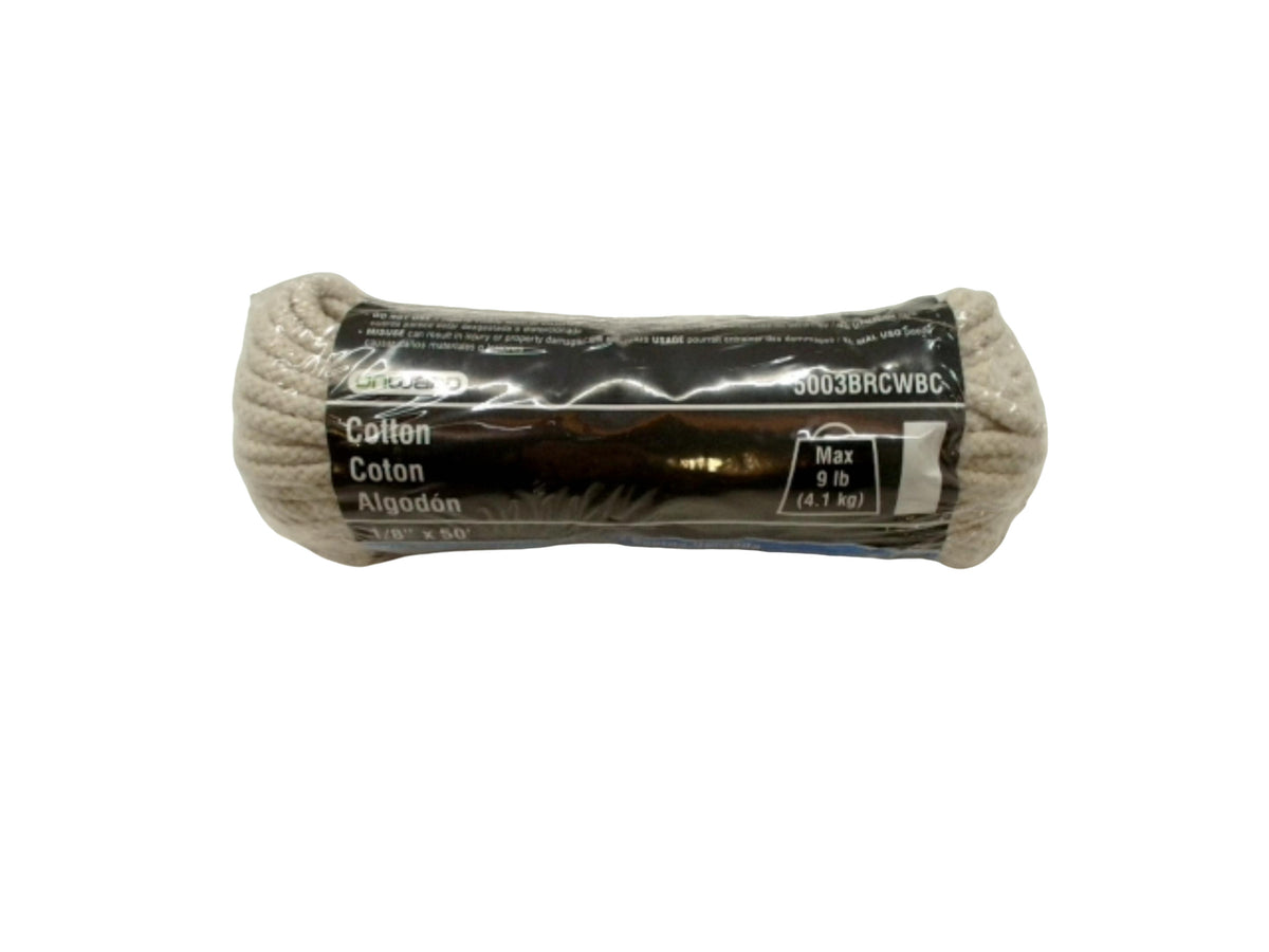 Corde tressée en coton 1/8" X 50' 9lb. En avant