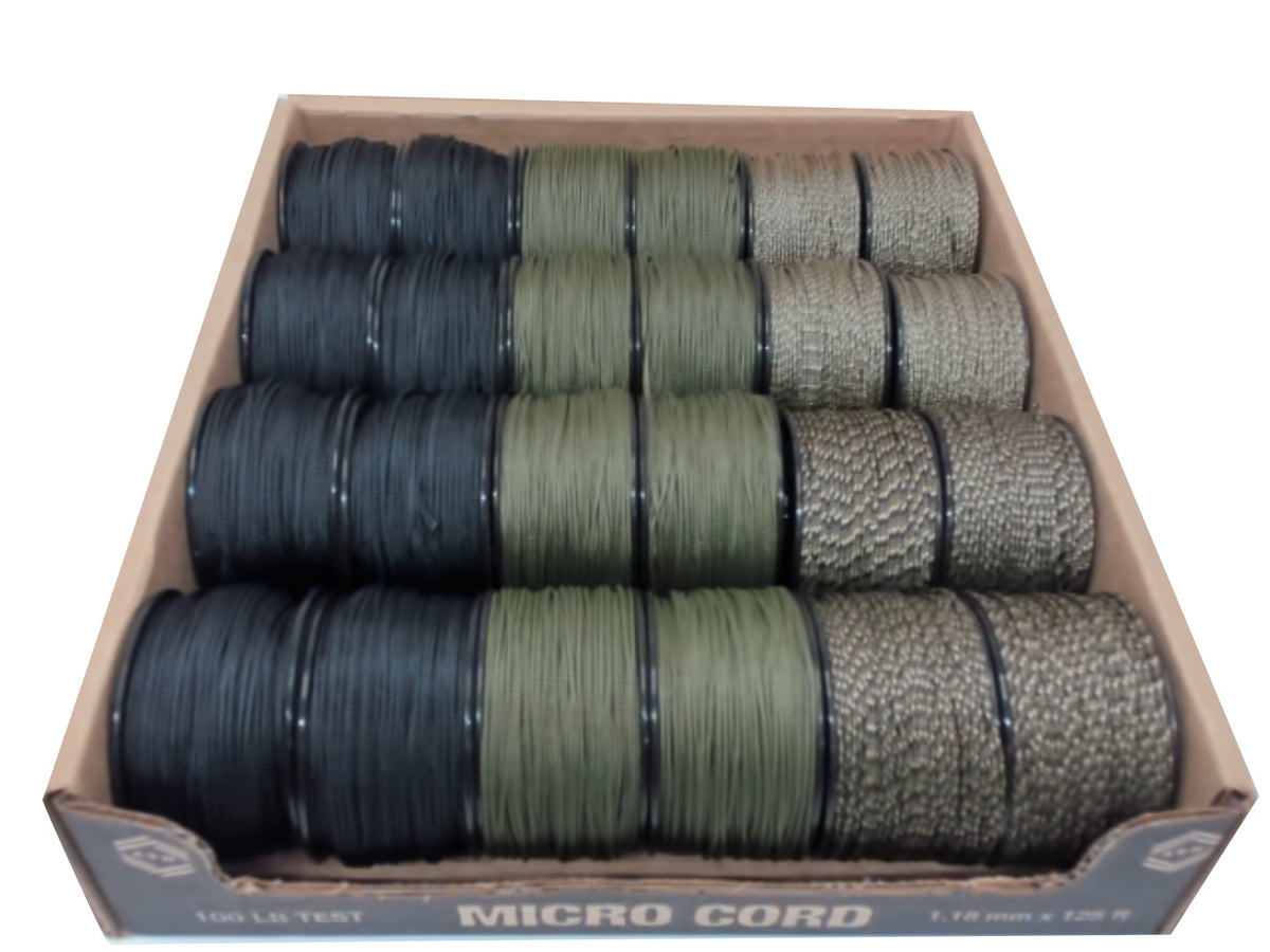 Micro Sport Cord Braided Camo/Black 1.18mm(3/64") x 110ft