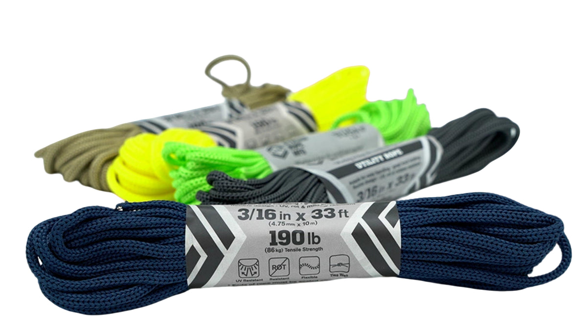 Corde utilitaire 3/16" x 33' 190lb. Couleurs assorties (Ou 3/4,99 $) (promo)