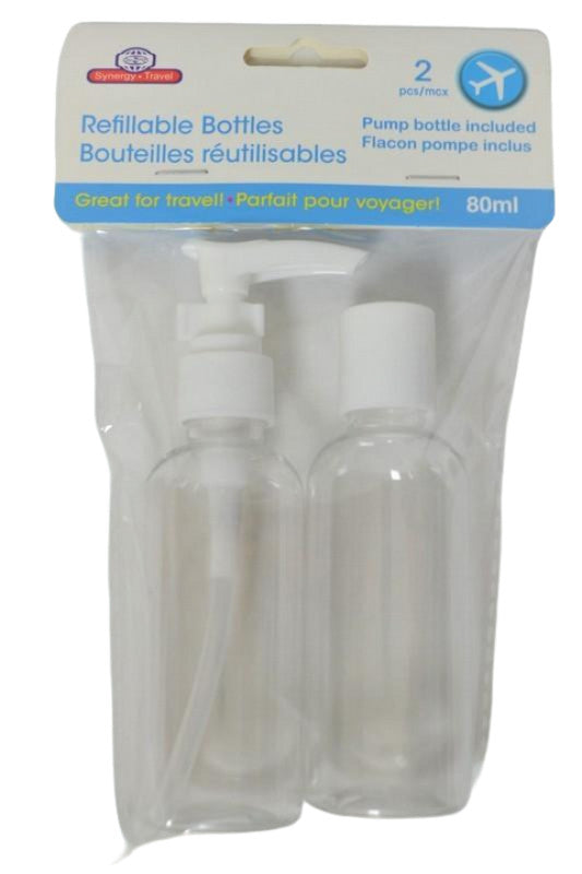 Travel Bottle 2pcsx 80ml 1 Spray + 1 Squeeze