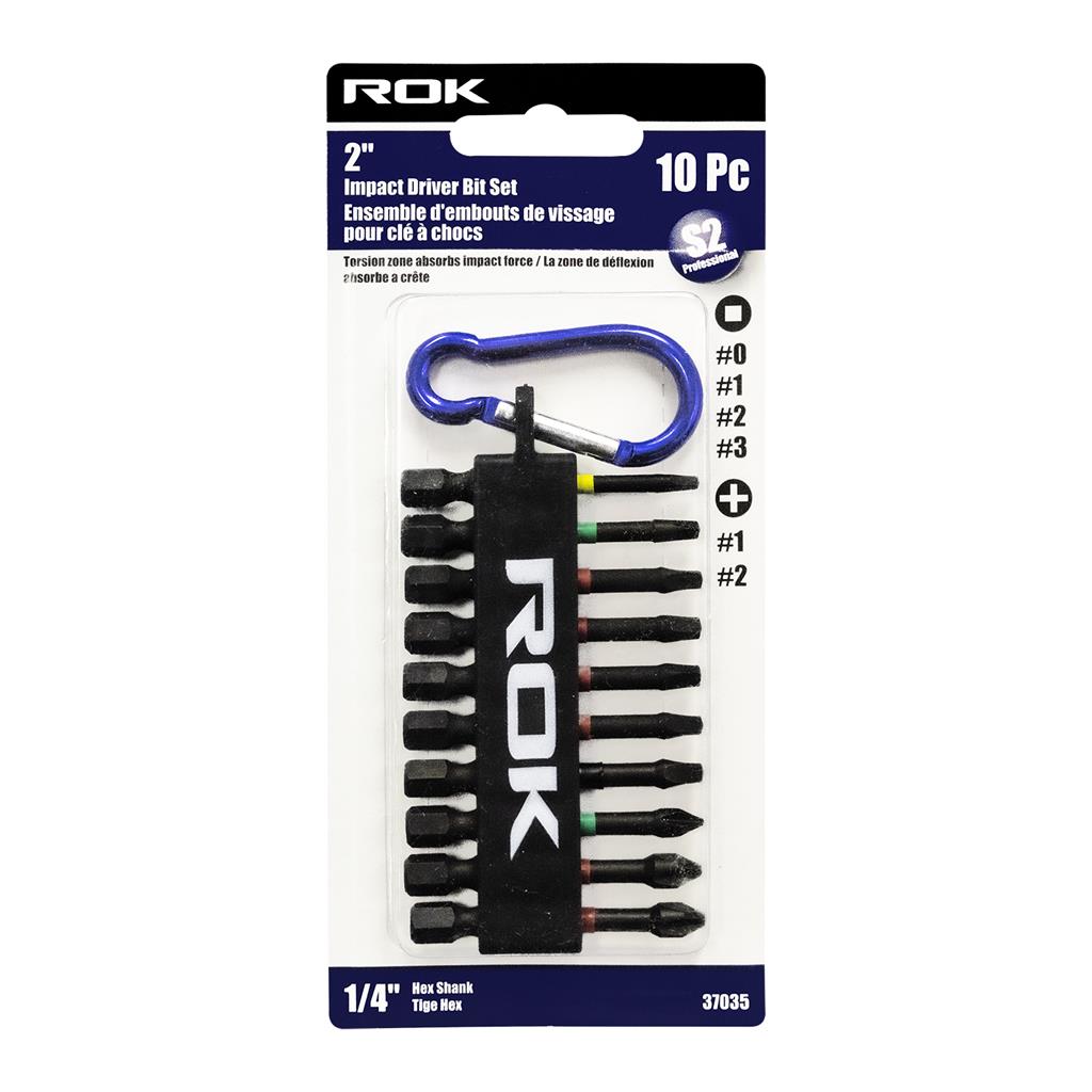 Impact driver bit set - 10 pc assorted 2"