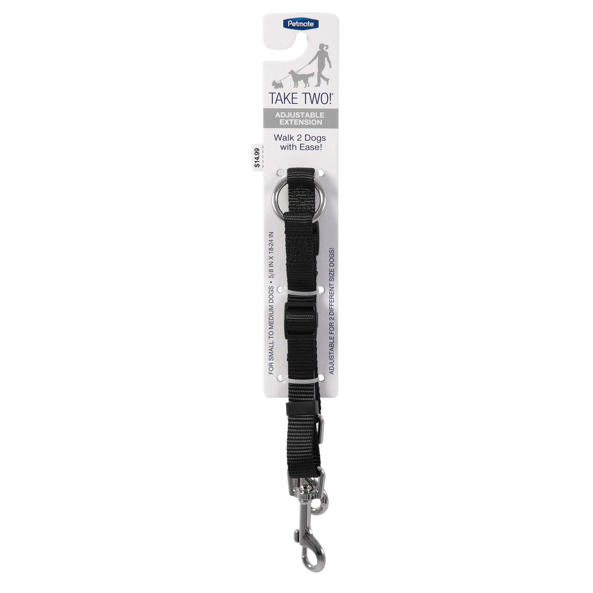 Adjustable Leash Extension 5/8" X 18"-24" For Small To Medium Dogs Petmate Take Two!