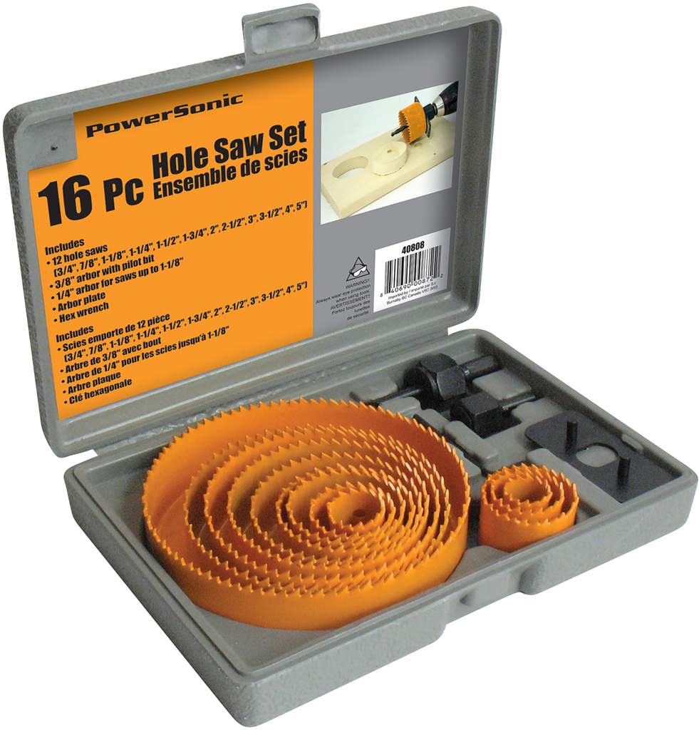 Jeu de scies cloches 16 pièces de 19 à 102 mm avec étui