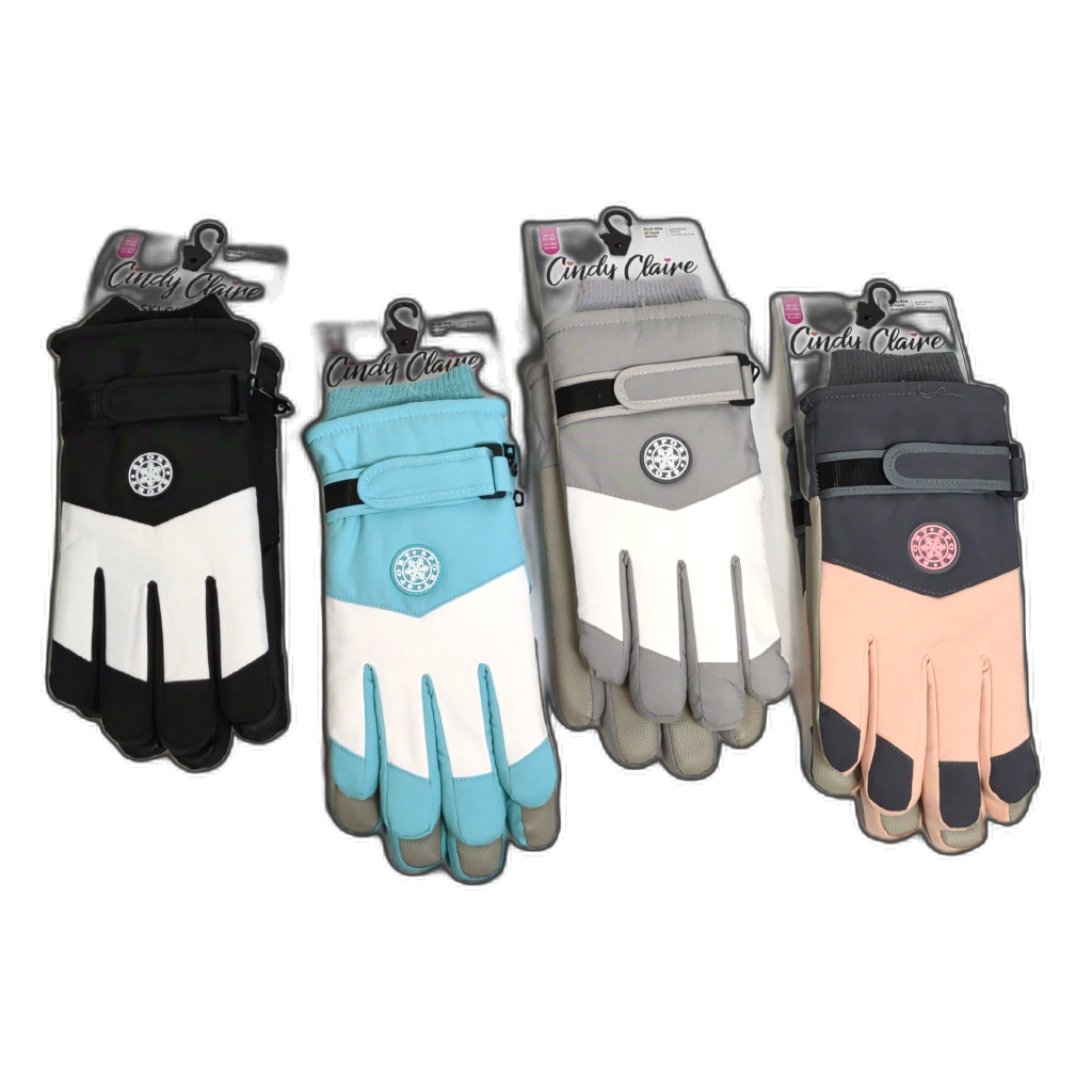 Ladies Ski Gloves Assorted Colours Cindy Claire