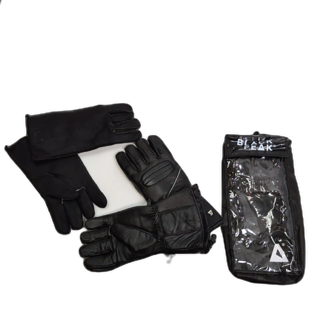 Snowmobile Gloves XL Black Leather w/Detachable Liner