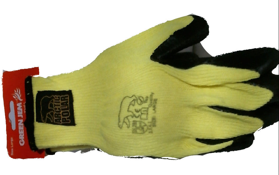 Gloves Latex/Acrylic Large High Vis. Yellow/Black Arctic Polar