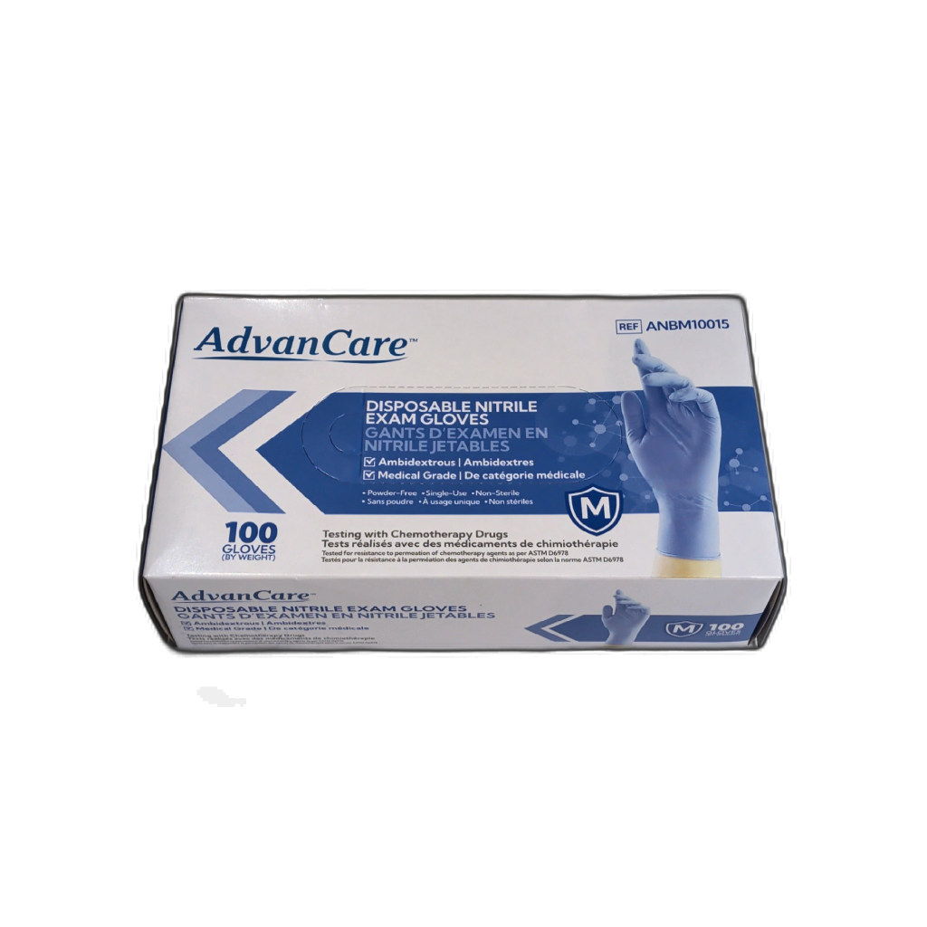 Disposable Nitrile Exam Gloves 100pk. Medium Advancare