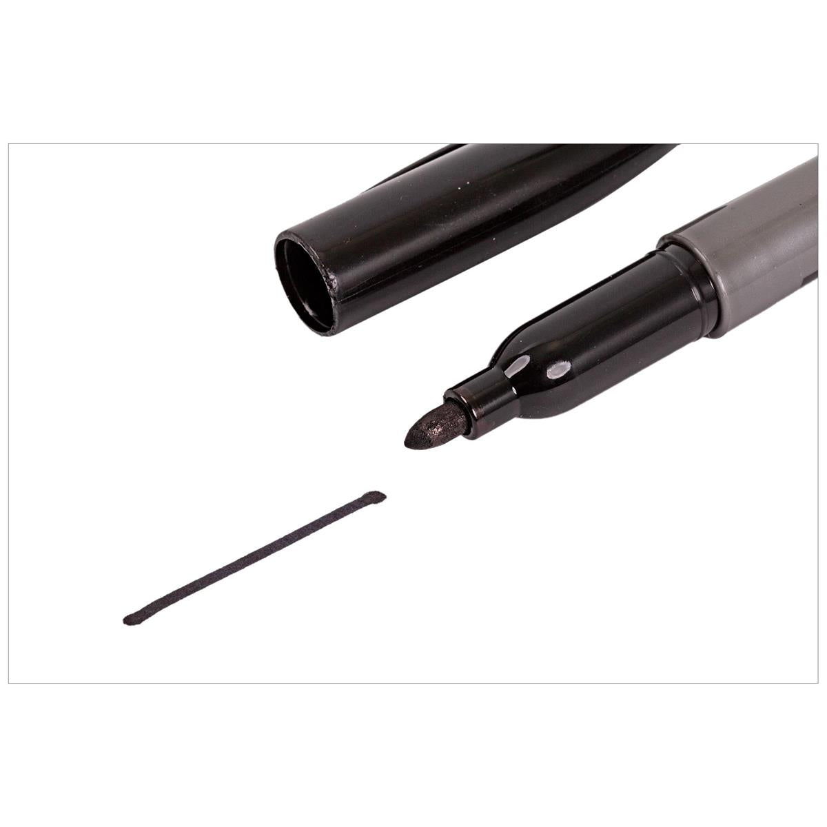 Markers 2Pk Fine Point Permanent Black color Office Works - Additional View