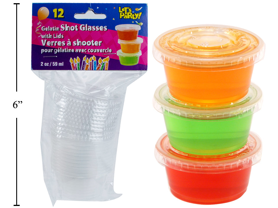 Shot & Lids 12pcs 2oz Gelatin Let's Party