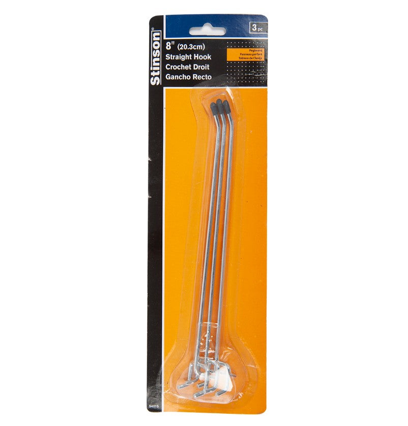 Peg Hooks 8" 3Pk Stinson