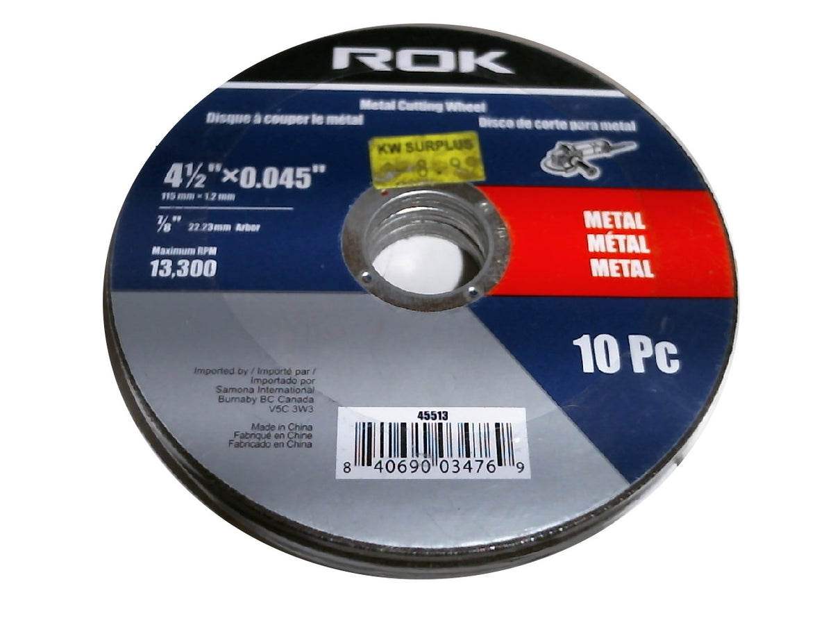 Disc 4.5 inch .o45 10 pack metal cut off