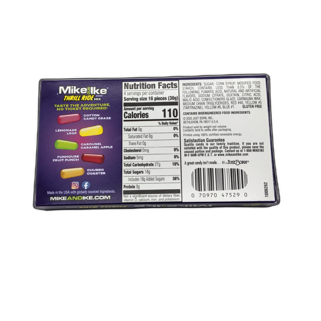 Mike And Ike Thrill Ride Mix 120g. - Additional View