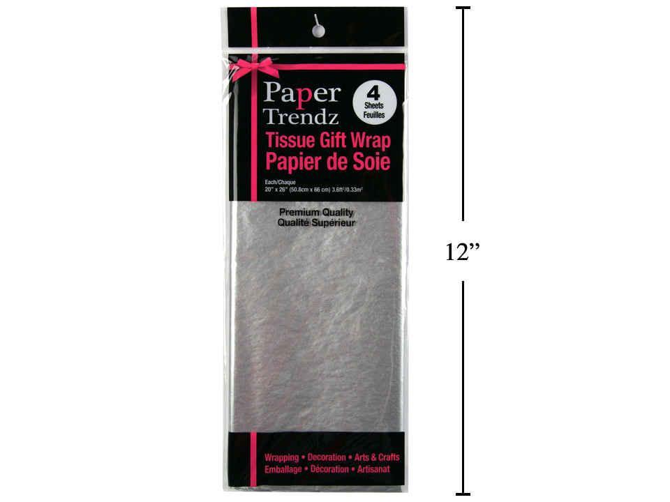 Tissue Paper Wrapping Silver 4 sheets 20x26 50.8x66cm