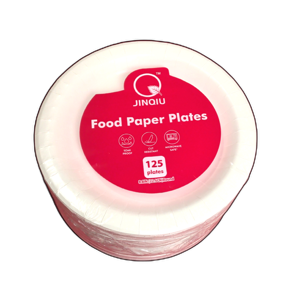 Paper Plates 8.8" Round White 125pk.