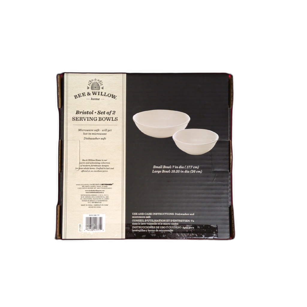 Bristol Serving Bowls Set Of 2 7" & 10" White Bee & Willow Home - Additional View