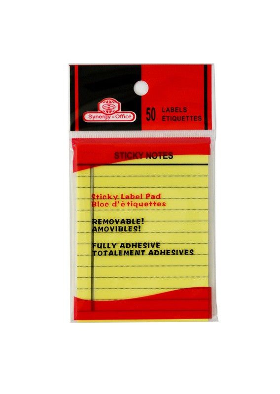 Sticky Notes Poly 50 3.75"x2.75" Labels Lined