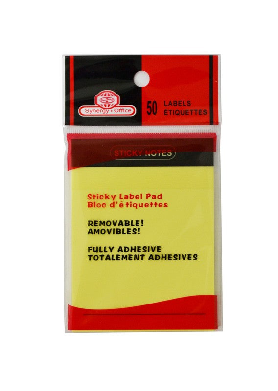 Sticky Notes Poly 50 3.75"x2.75" Labels Blk Header