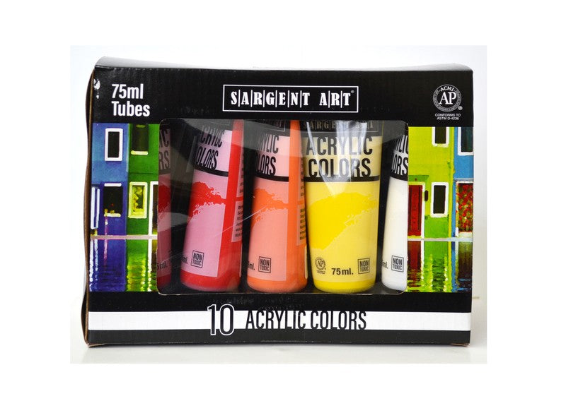 Acrylic Paint Set 10 Tube X 75ml Sargent