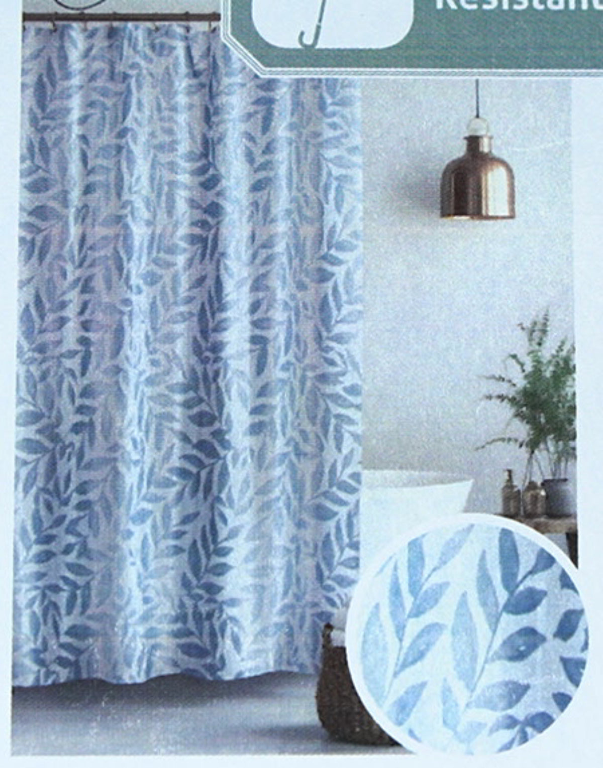 Shower Curtain Blue-grey Vines 70x72 Inch Polyester Printed Fabric